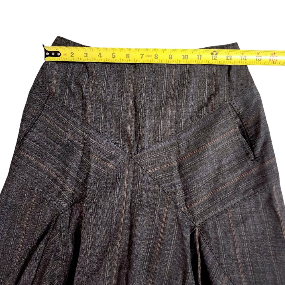 Max Studio Flared Hi-Low Hem, Pleated Luxury Midi Skirt | Size 2 - Picture 4 of 8
